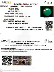 5.79/CT Natural Panna Stone with Govt. Lab Certificate-11925D48091